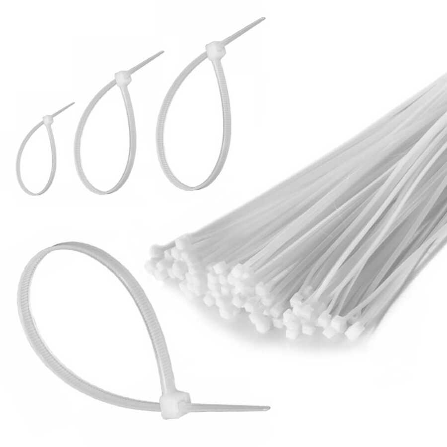370*3.6mm - Beyaz- 40cm Kablo Bağı - 100 Adet