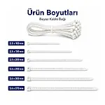 370*3.6mm - Beyaz- 40cm Kablo Bağı - 100 Adet