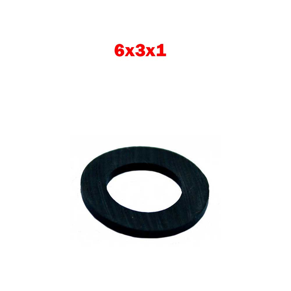 6X3X1 Plastik Rondela Siyah