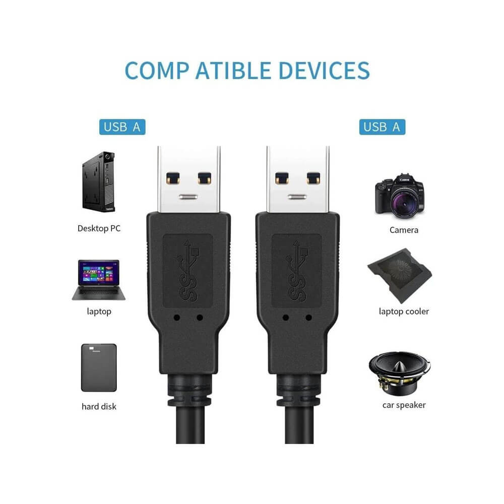 Usb2.0 Erkek Erkek Ara Kablosu Pc Bilgisayar Veri Aktarım 1 Metre