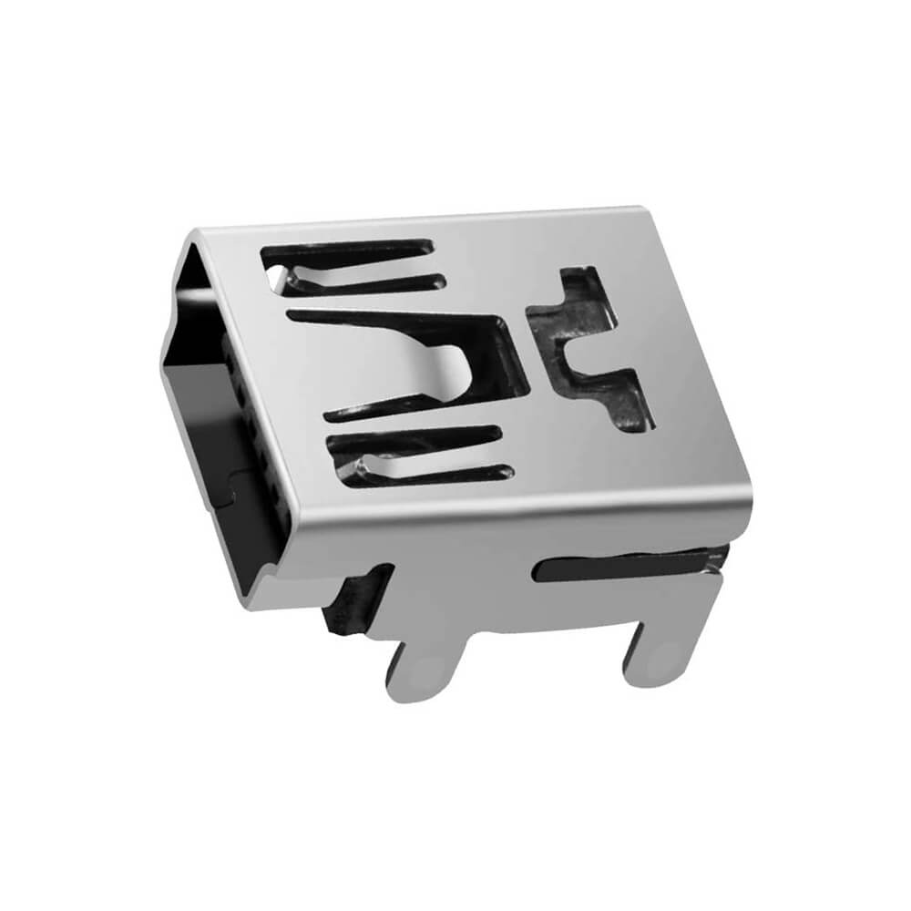 5 Pin Mini Usb Soket Usb Type-B 90 Derece Konnektör Lehimlik