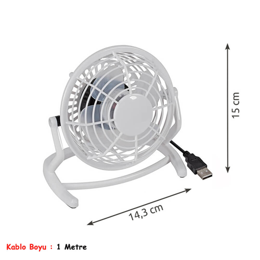 Masaüstü Usb Mini Fan Vantilatör Taşınabilir Usb Fan Beyaz (497371737)