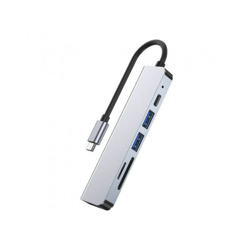 6 In 1 Type C To Hdmı / 2 USB 3.0- USB-C Pd- Sd Tf Çevirici Kablo