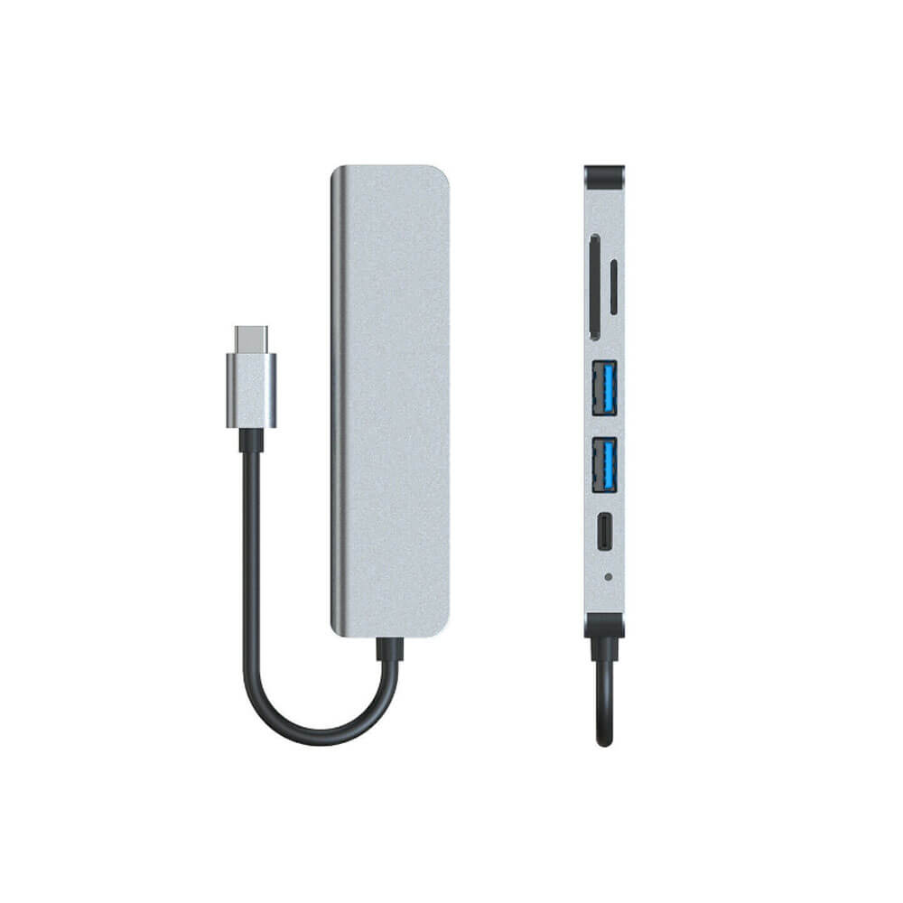 6 In 1 Type C To Hdmı / 2 USB 3.0- USB-C Pd- Sd Tf Çevirici Kablo