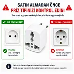 Universal Fiş Çevirici - Amerikan İngiliz Çin 110V-220V Çevirici