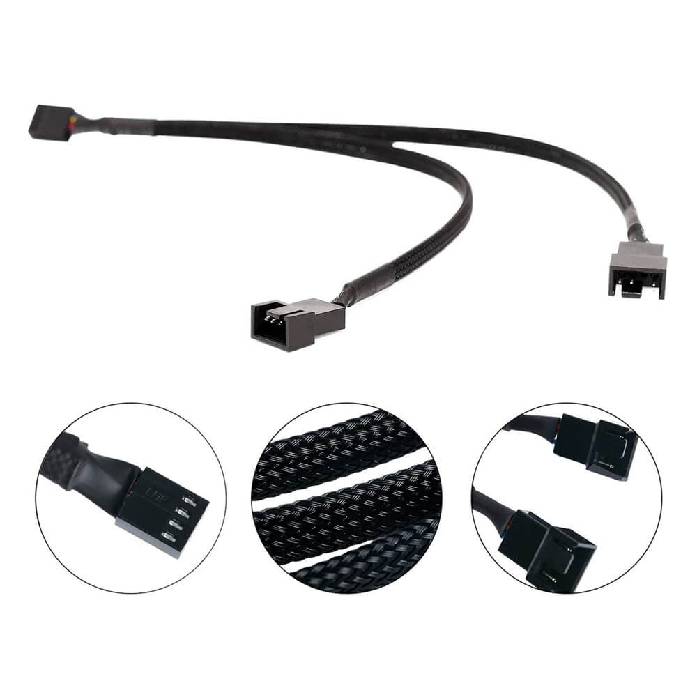 Fan Çoklayıcı Y Pwm Splitter Kablosu 4Pin Dişi 4Pin - 3Pin Erkek