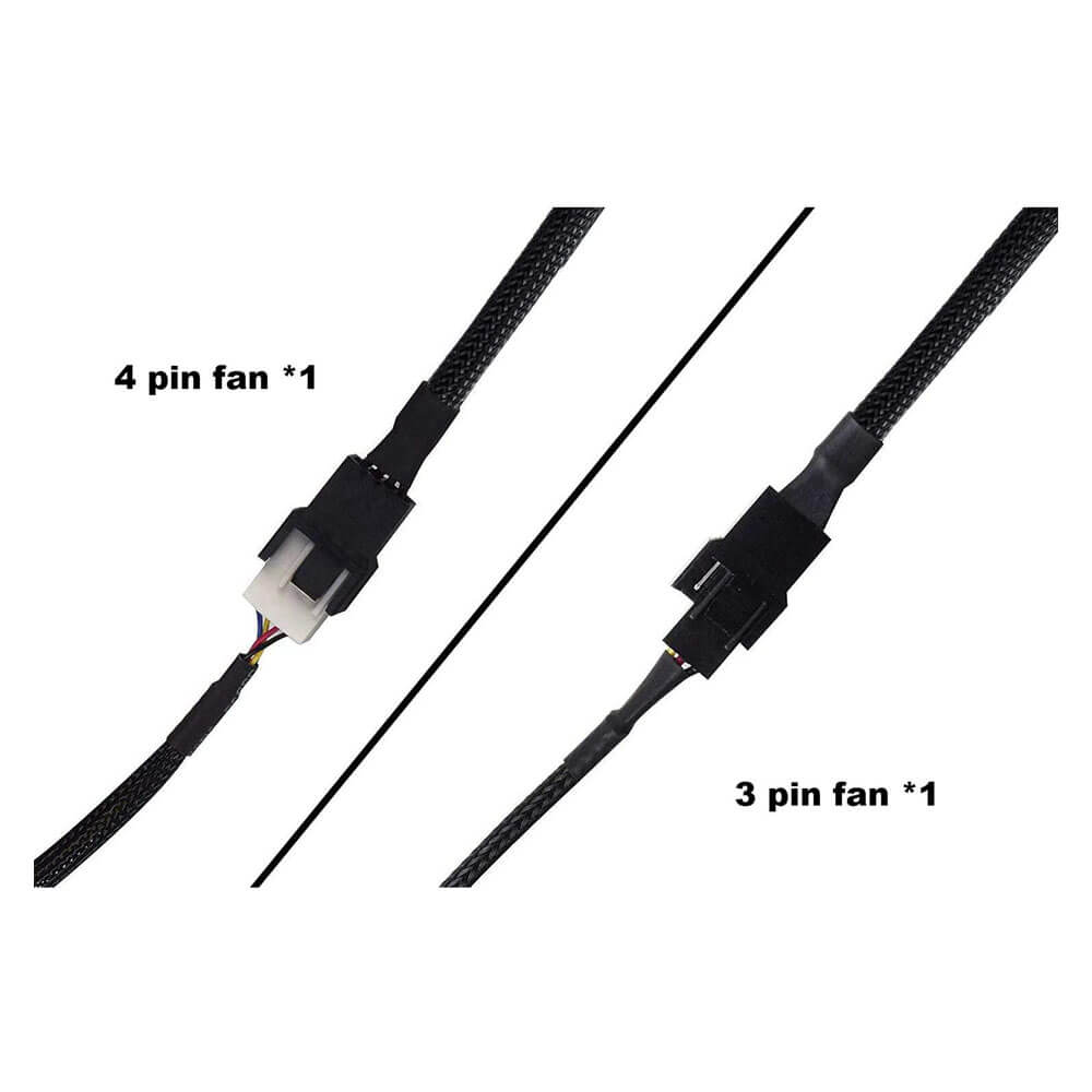 Fan Çoklayıcı Y Pwm Splitter Kablosu 4Pin Dişi 4Pin - 3Pin Erkek