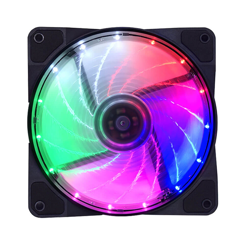 12Cm Kasa Fanı 3D 15 Led Rgb Soğutucu Fan Sessiz Renkli Işıklı