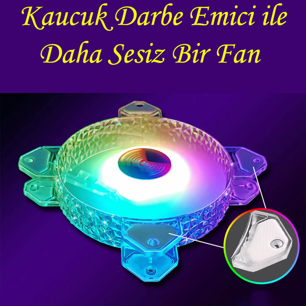 Coolmoon 120Mm Rgb Pc Kasa Fanı Elmas Yüzeyli 6Pin