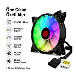 Coolmoon Rgb 12Cm Kasa Fanı 12V 4Pinli 120Mm Sessiz Kasa Fan
