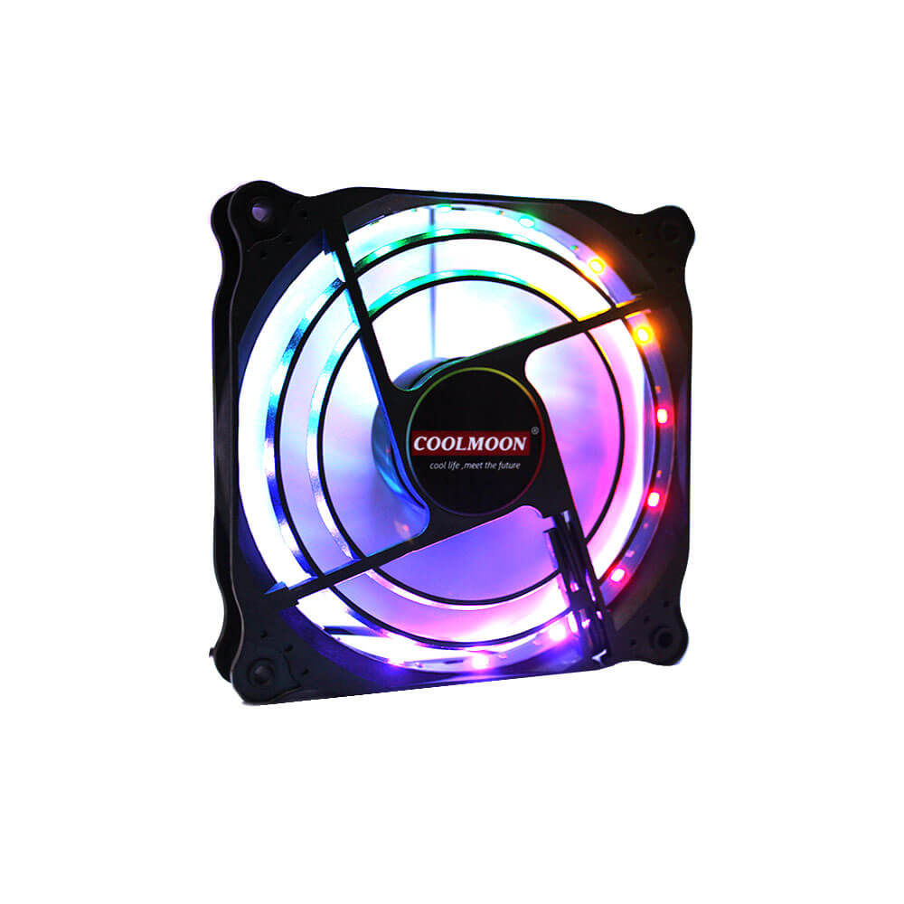 Coolmoon Rgb 12Cm Kasa Fanı 16 Milyon Renk Işıklı Rainbow Fan