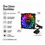 Coolmoon Rgb 12Cm Kasa Fanı 16 Milyon Renk Işıklı Rainbow Fan