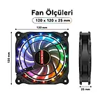 Coolmoon Rgb 12Cm Kasa Fanı 16 Milyon Renk Işıklı Rainbow Fan