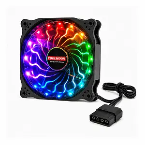 Coolmoon Rgb 12Cm Kasa Fanı 16 Milyon Renk Işıklı Rainbow Fan