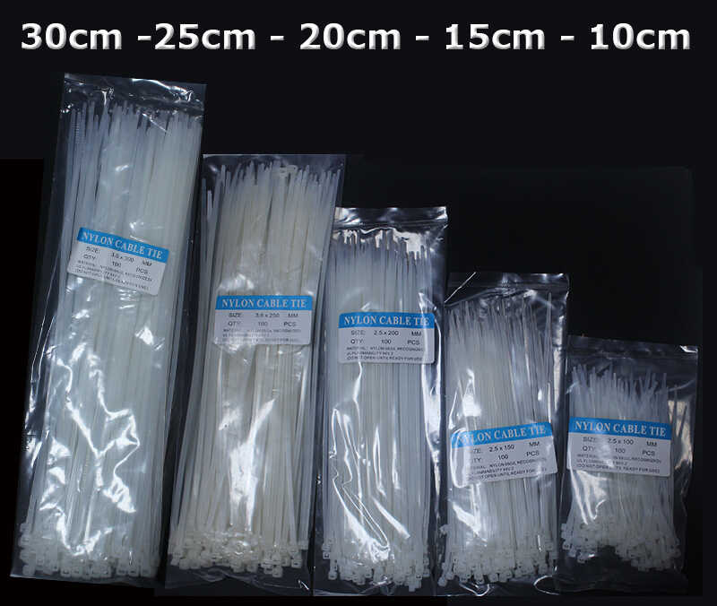 2.5*100mm - Beyaz - 10cm Kablo Bağı - Kablo Kelepçesi Düzenleyici