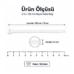 2.5*100mm - Beyaz - 10cm Kablo Bağı - Kablo Kelepçesi Düzenleyici