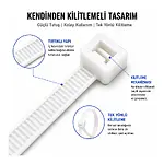 2.5*100mm - Beyaz - 10cm Kablo Bağı - Kablo Kelepçesi Düzenleyici
