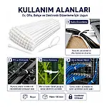 2.5*100mm - Beyaz - 10cm Kablo Bağı - Kablo Kelepçesi Düzenleyici