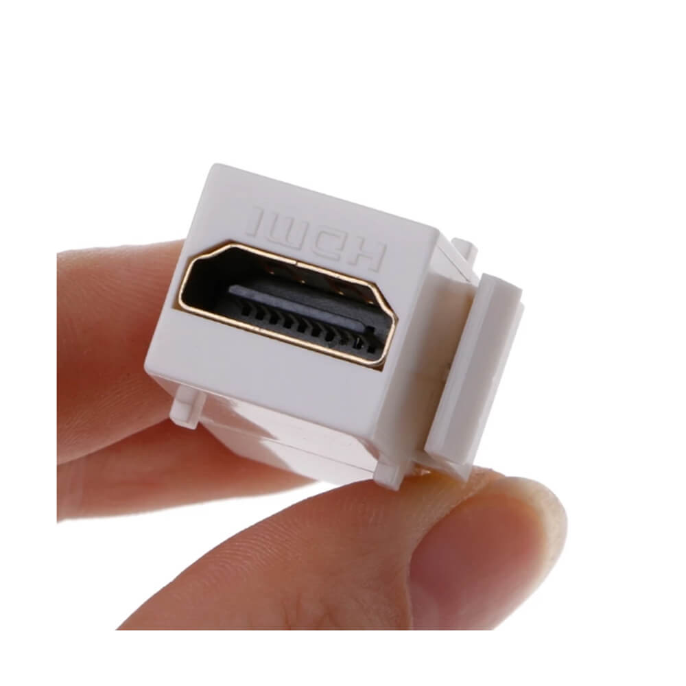 Priz Tipi HDMI Soket Patch Panel Tipi Hdmi Konnektör Beyaz