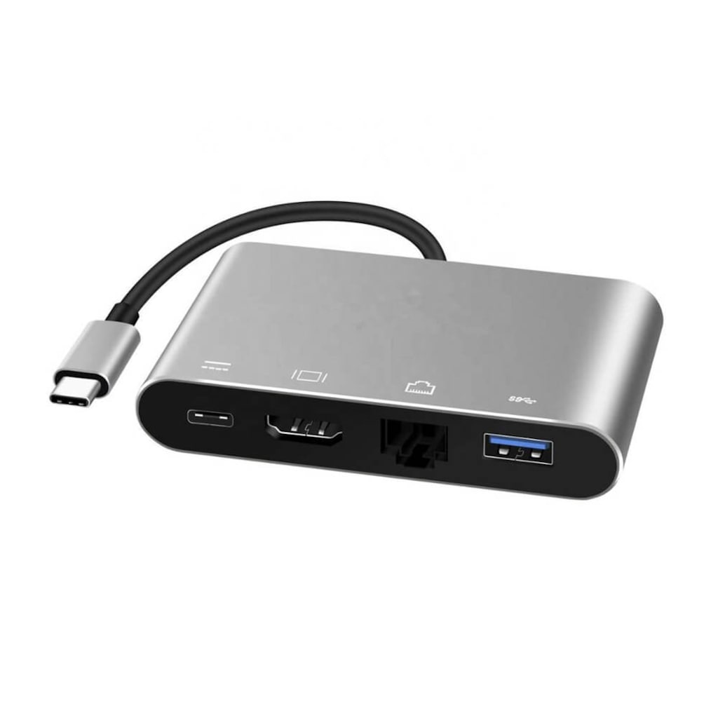 4In1 Type C To Usb 3.0 + Hdmi + Gigabit Ethernet + Type-C Adaptör (539307578)
