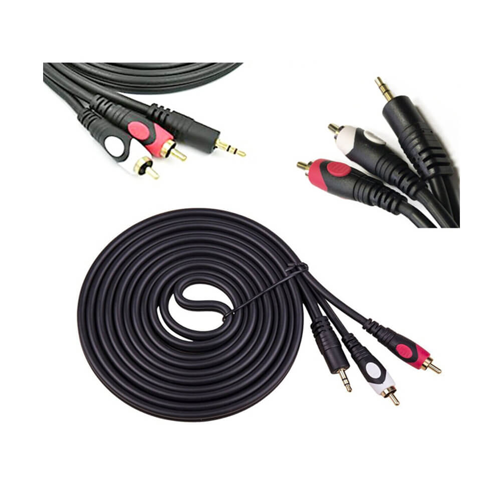 2 Rca Tos Lale To Stereo 3.5 MM Ses Kablosu Özel Bakır Seri 3 M