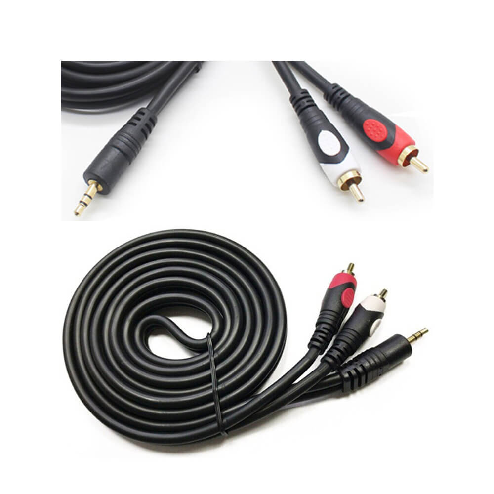 2 Rca Tos Lale To Stereo 3.5 MM Ses Kablosu Özel Bakır Seri 3 M