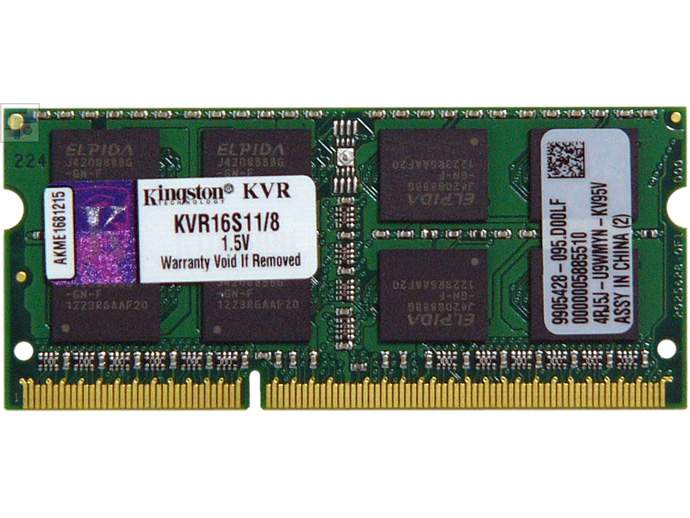 Kingston 8GB DDR3 1600 MHz Notebook Ram Bellek - KVR16S11/8 - 1.5v