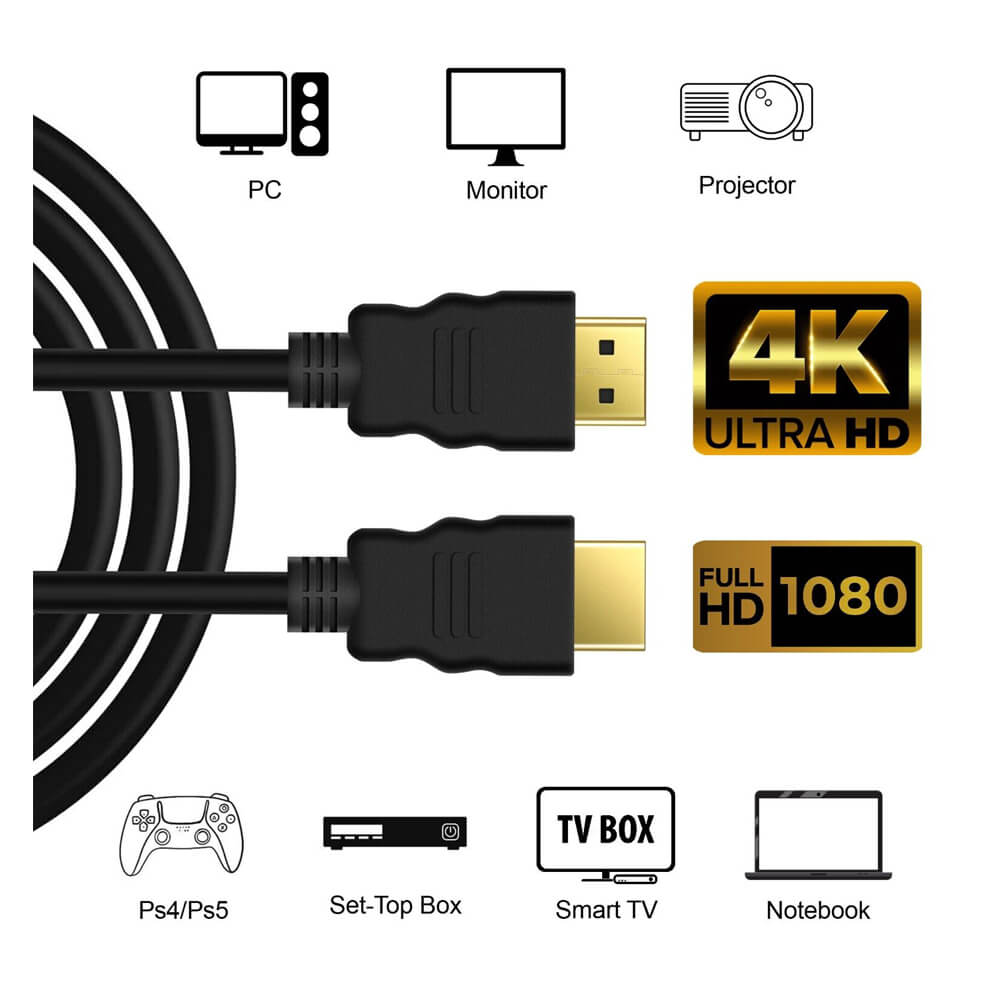 Hdmi Kablo 4K 3D Ağ Destekli 60Hz 18G Bps Ultra HD - 50cm