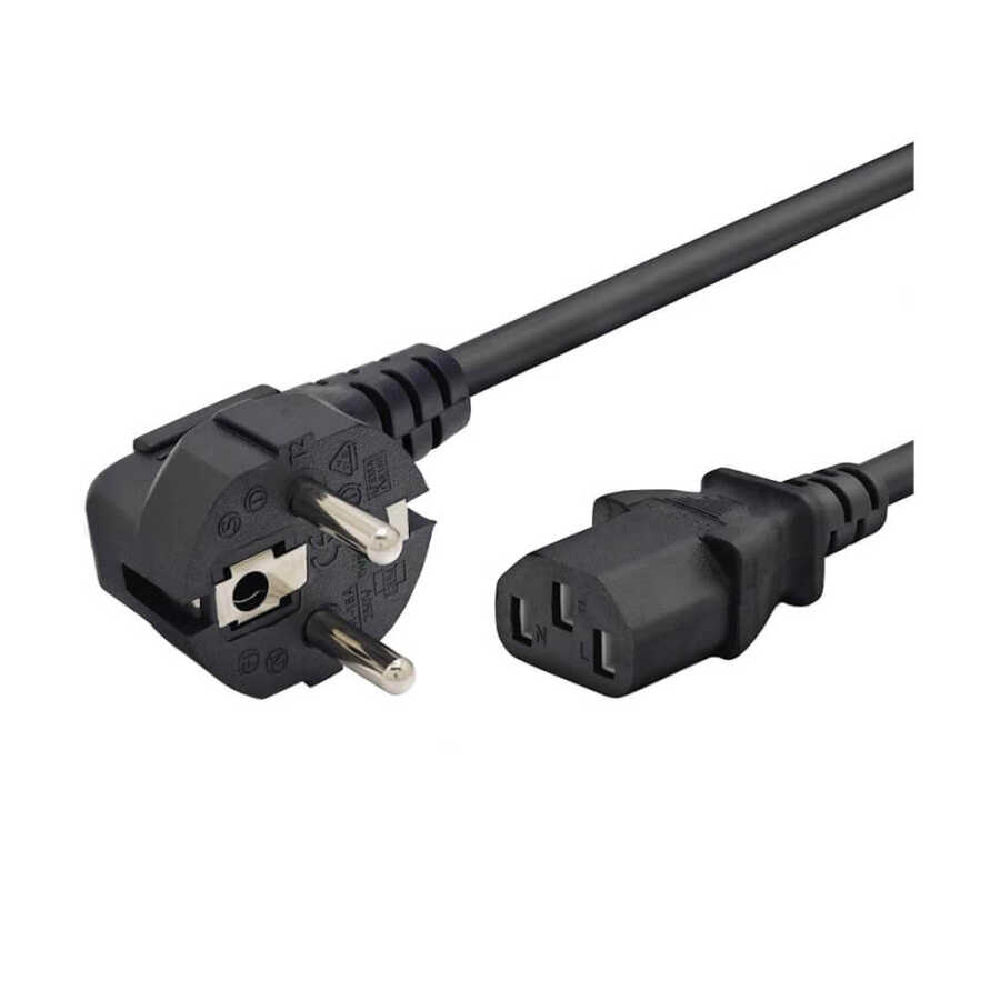 C13 Power Kablosu - Kasa Monitör Ekran Power Güç Kablosu - Standart Power Kablosu - 0.5m