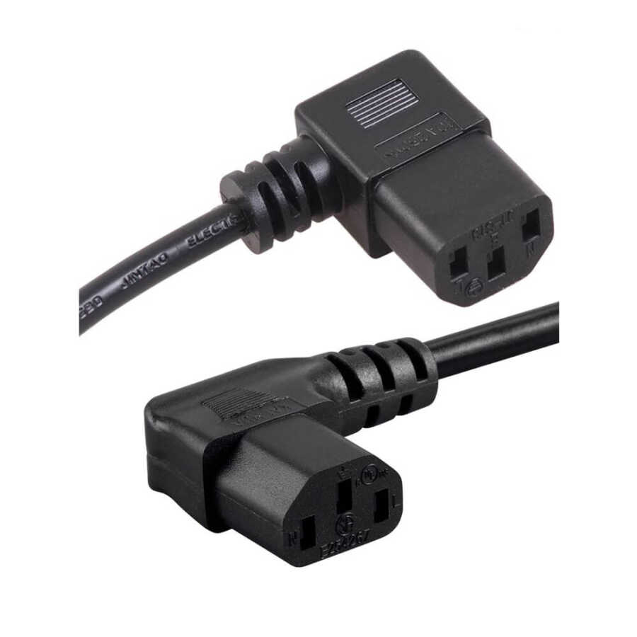 C13 Power Kablo - 90 Derece L Uç - Sol Açılı - Standart Power Kablosu - 1.8 mt