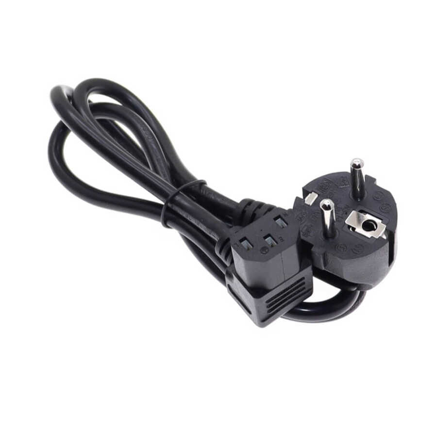 C13 Power Kablo - 90 Derece L Uç - Dik Açılı - Standart Power Kablosu - 1.8 mt - XG1