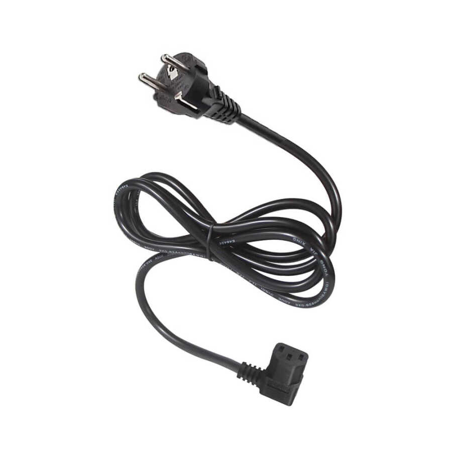 C13 Power Güç Kablosu - 90 Derece L Tip Sol Açılı - Standart Power Kablosu - 1.8 mt