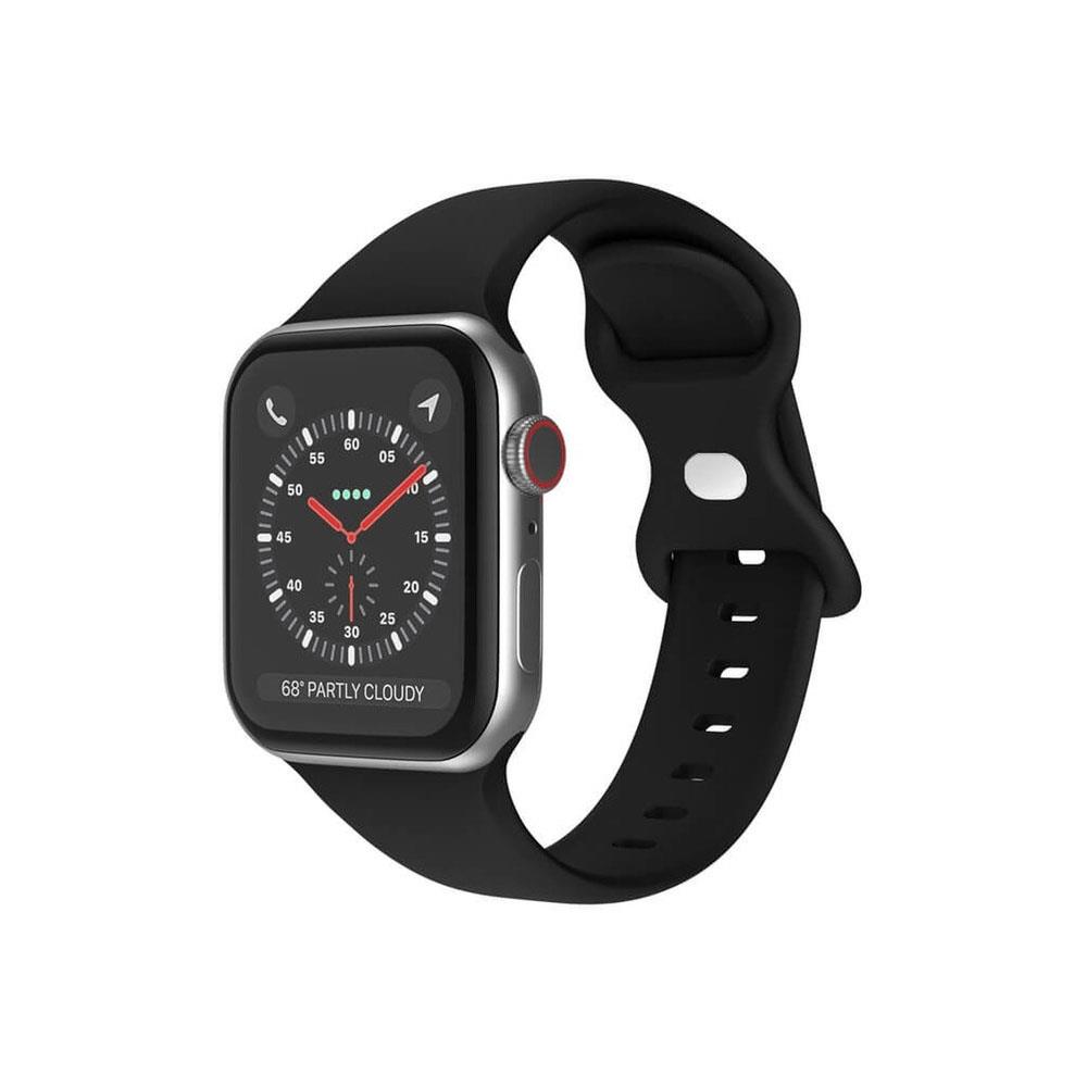 Apple Watch 1, 2, 3, 4, 5, 6, 7, 8, Se Silikon Kordon Kayış - S-m Beden 38/40/41mm - Siyah - Apple Watch BW1