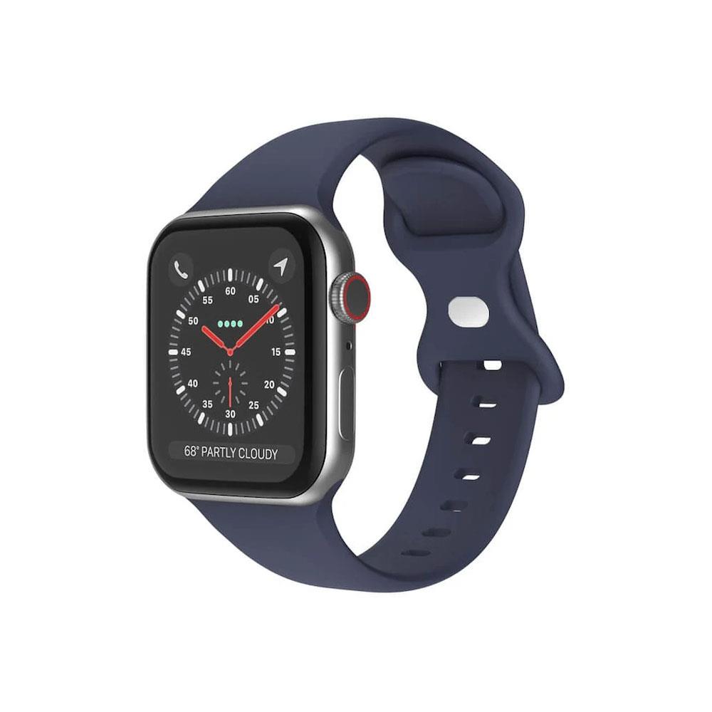 Apple Watch 1, 2, 3, 4, 5, 6, 7, 8, Se Silikon Kordon Kayış - S-m Beden 38/40/41mm - Lacivert - Apple Watch BW1