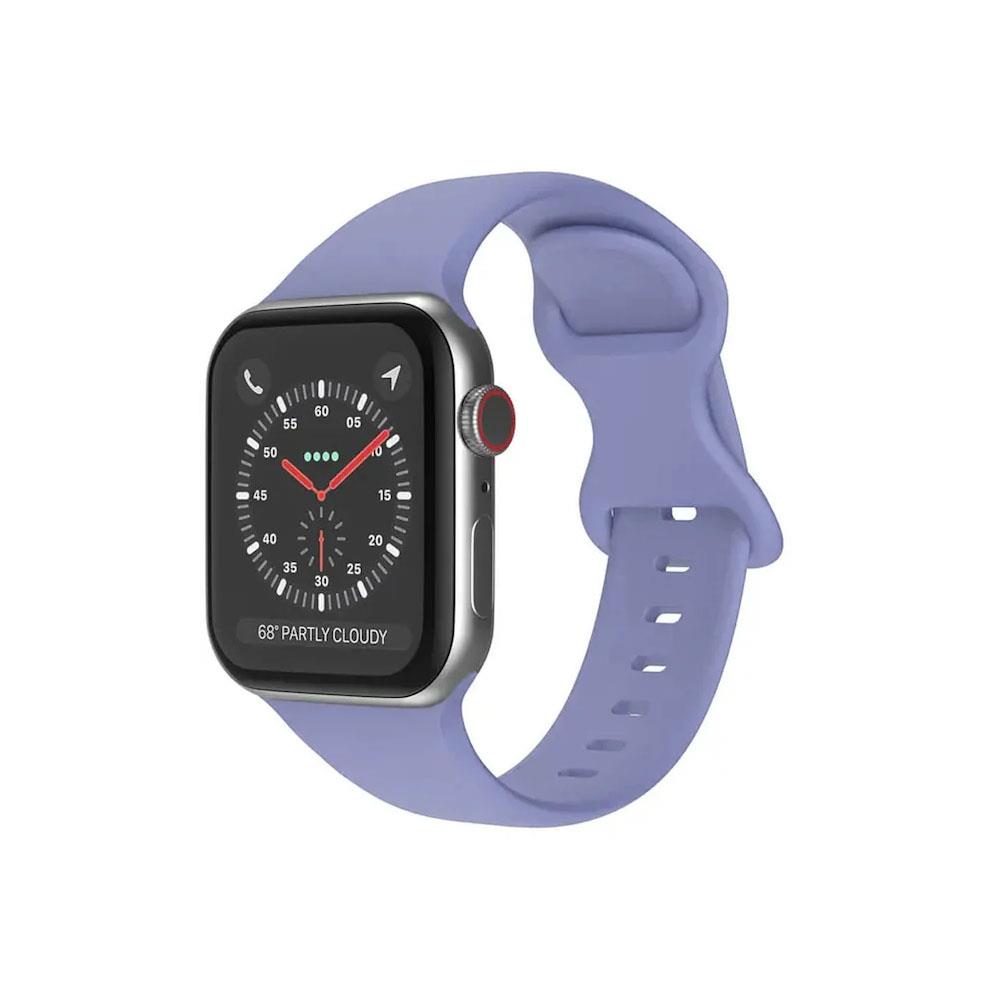 Apple Watch 1, 2, 3, 4, 5, 6, 7, 8, Se Silikon Kordon Kayış - S-m Beden 38/40/41mm - Leylak - Apple Watch BW1