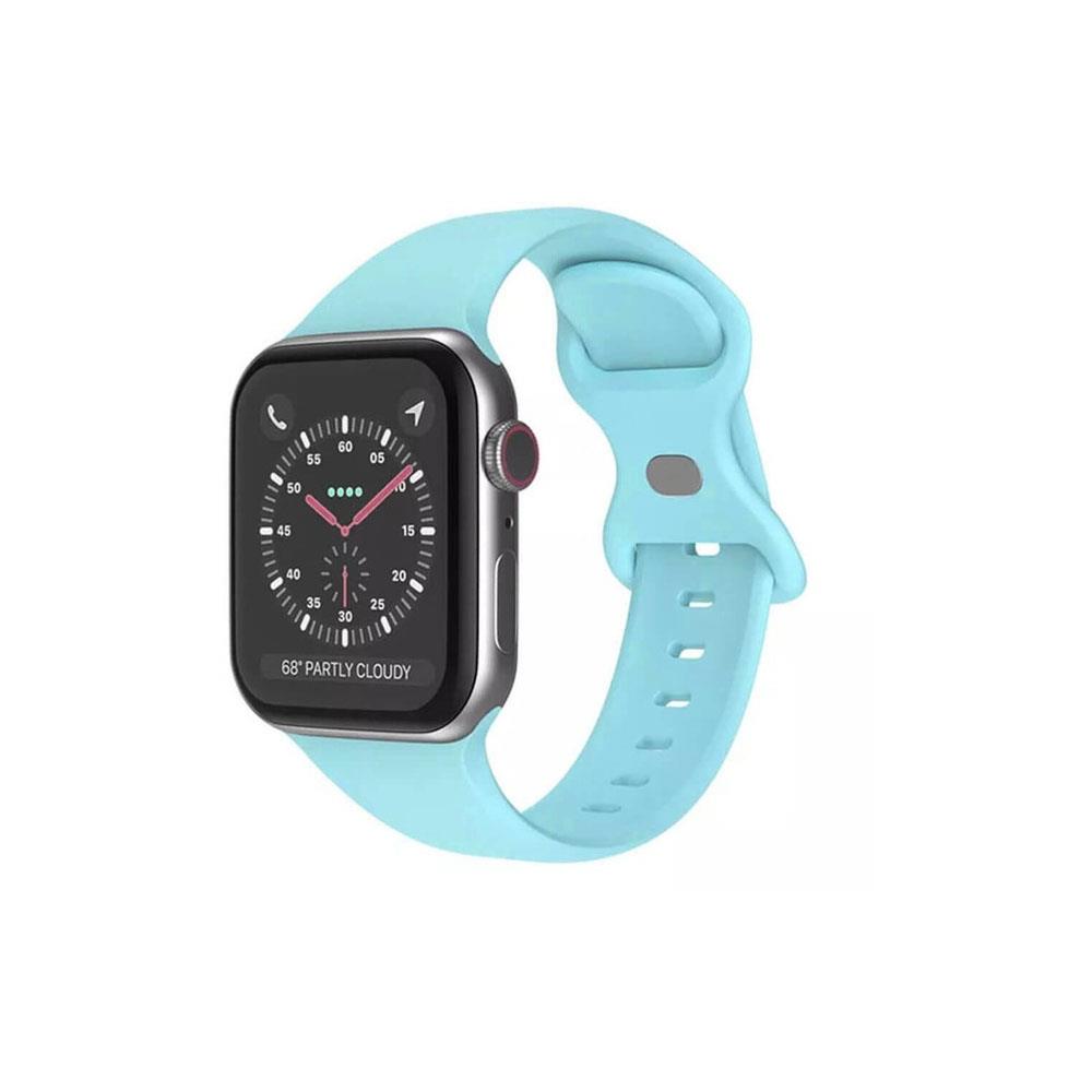 Apple Watch 1, 2, 3, 4, 5, 6, 7, 8, Se Silikon Kordon Kayış - S-m Beden 38/40/41mm - Mavi - Apple Watch BW1