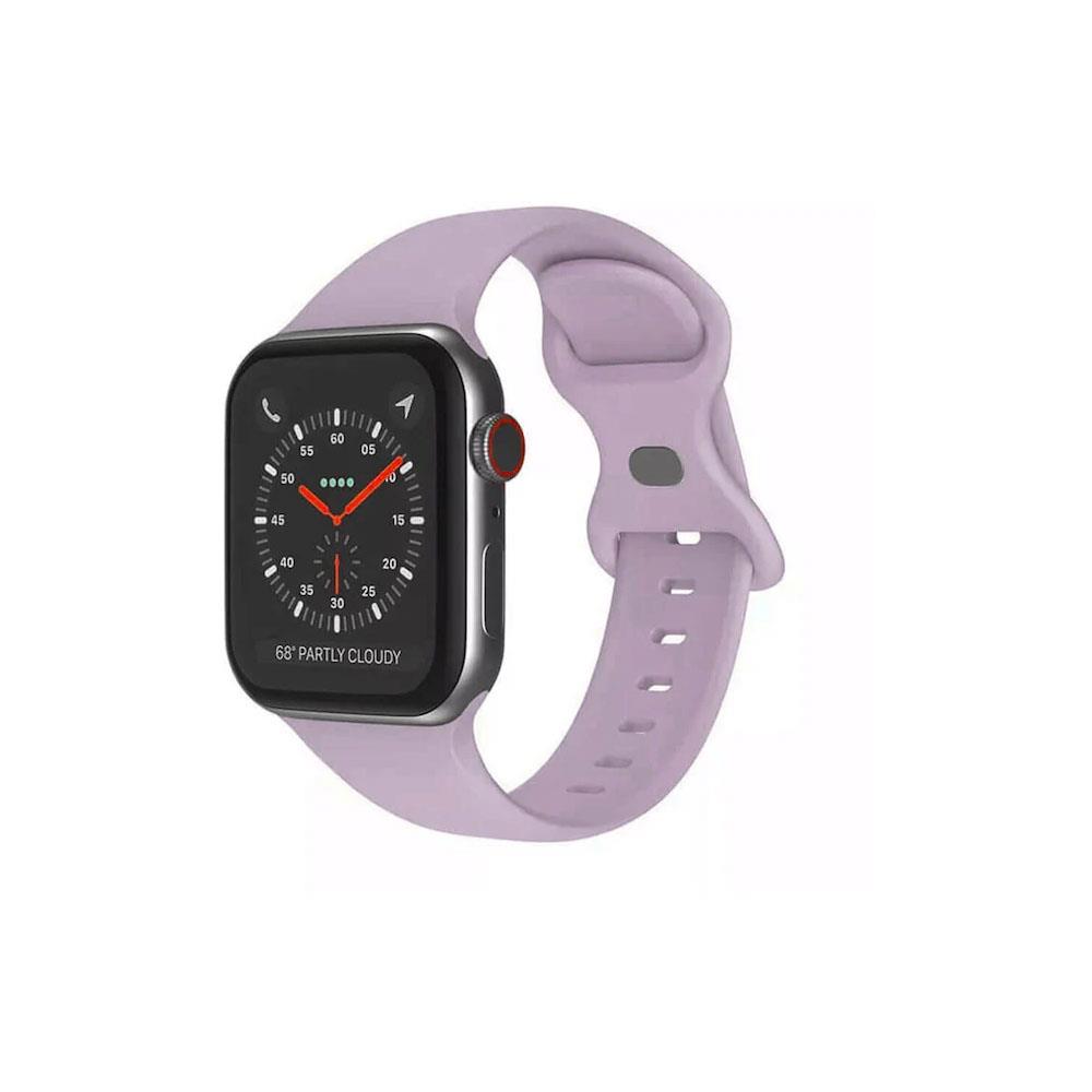 Apple Watch 1, 2, 3, 4, 5, 6, 7, 8, Se Silikon Kordon Kayış - S-m Beden 38/40/41mm - Lavanta- Apple Watch BW1