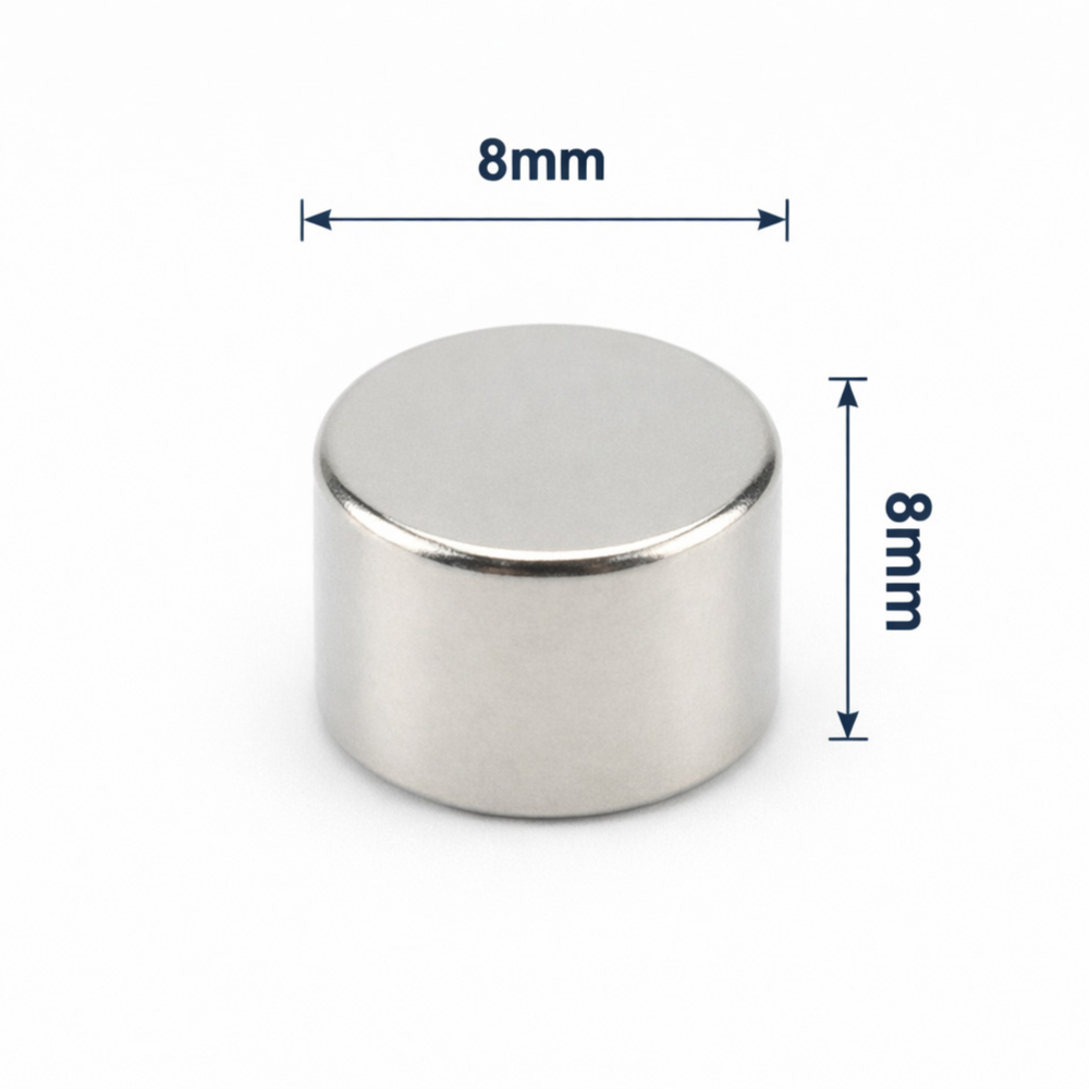 8x8mm Neodyum Mıknatıs Neodim Magnet Yuvarlak