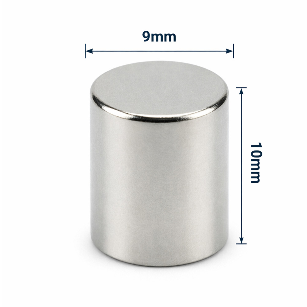 9x10mm Neodyum Mıknatıs Neodim Magnet Yuvarlak