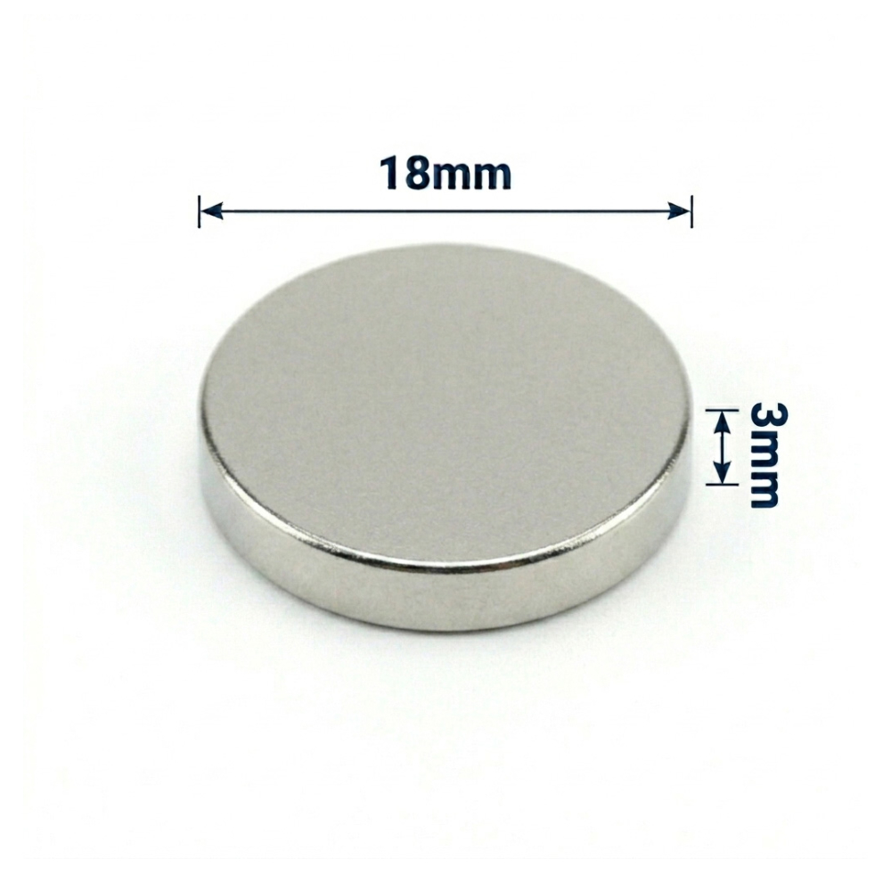 18x3mm Neodyum Mıknatıs Neodim Magnet Yuvarlak