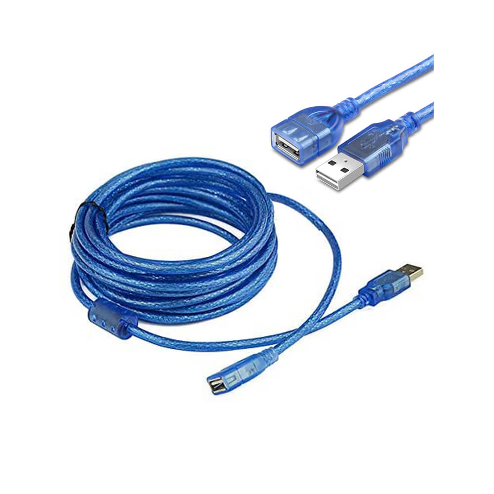 Usb Uzatma Kablosu 10 Metre Uzatıcı Dişi Erkek Filtreli Mavi 10Mt