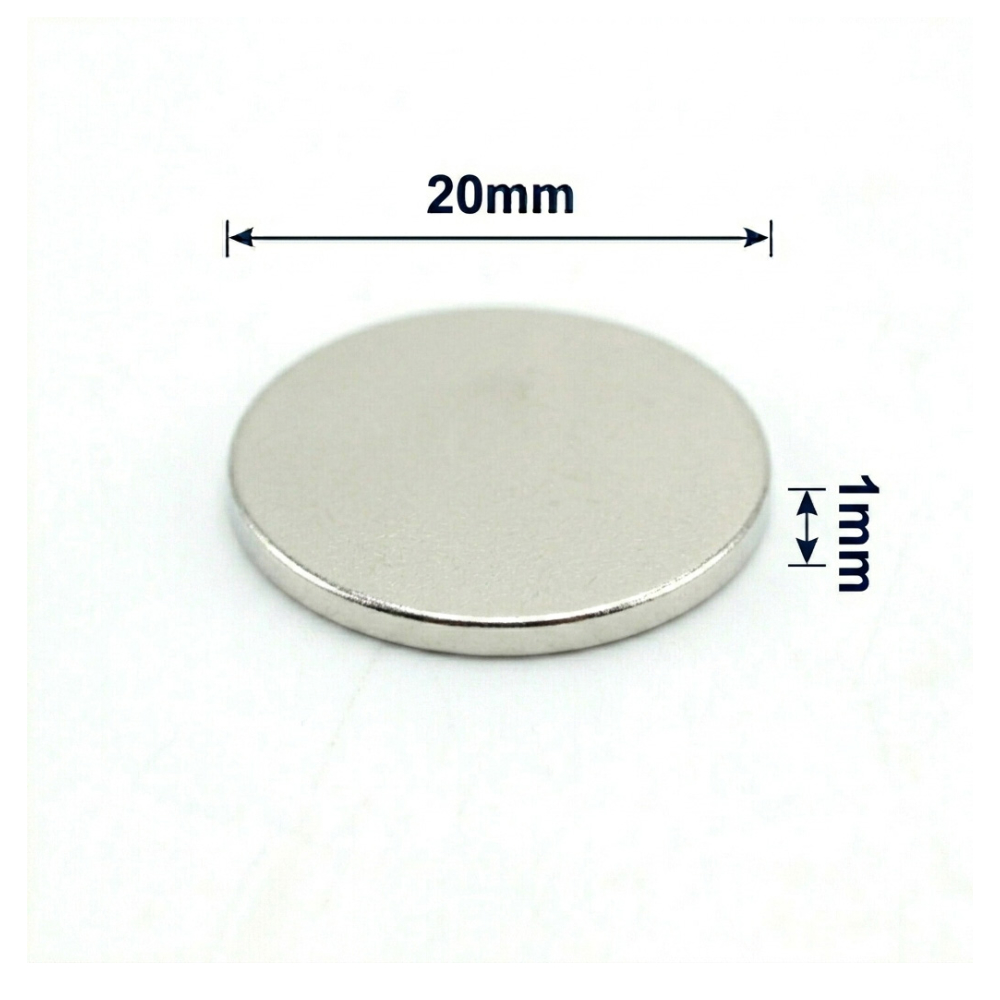 20x1mm Neodyum Mıknatıs Neodim Magnet Yuvarlak