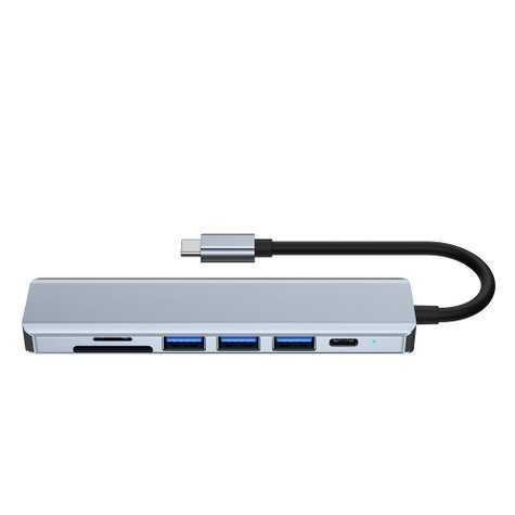 TYPE-C to HDMI 4K@30Hz Kablo + SD/ TF Kart Okuyucu + USB3.0 + 2xUSB2.0 + PD 87W 7in1 Çevirici