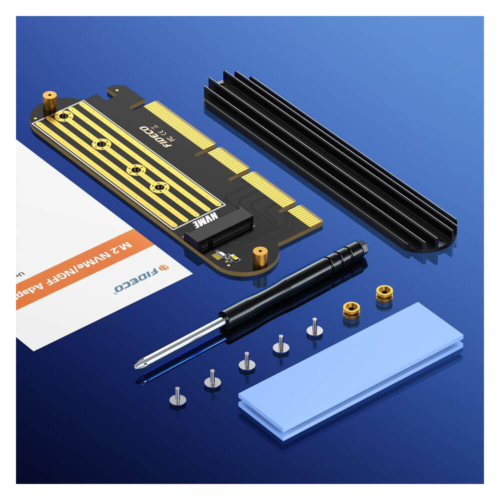 M.2 NVMe (M-Key) to PCI-E 4.0 X16 Soğutuculu Genişletme Kartı