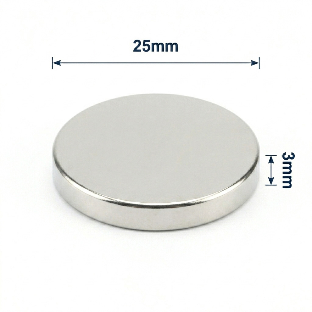 25x3mm Neodyum Mıknatıs Neodim Magnet Yuvarlak