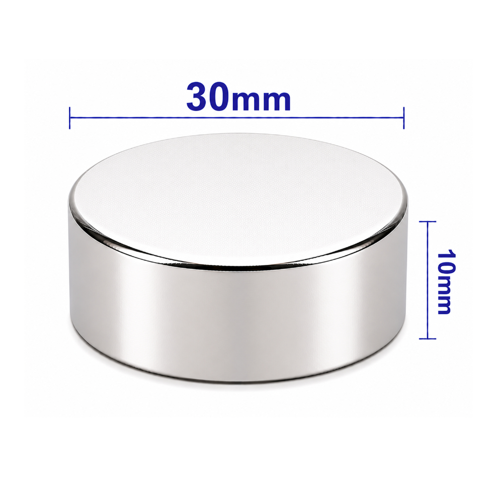 30x10mm Neodyum Mıknatıs Neodim Magnet Yuvarlak