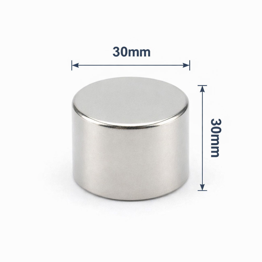 30x30mm Neodyum Mıknatıs Neodim Magnet Yuvarlak
