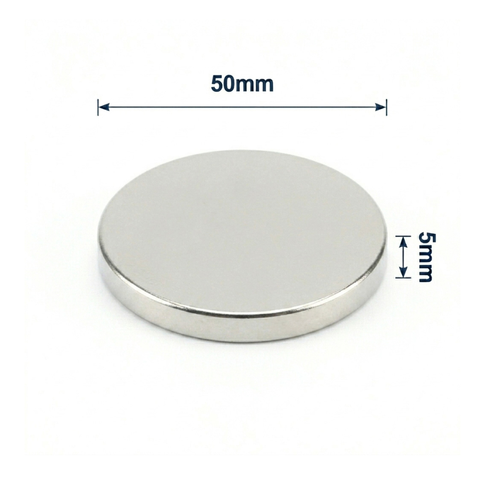 50x5mm Neodyum Mıknatıs Neodim Magnet Yuvarlak