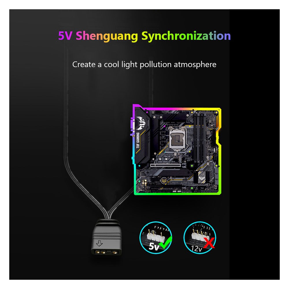 CoolMoon 5V 3Pin ARGB 2 Port Splitter Çoklayıcı Kablo - 5V 3Pin Uzatma Kablosu ( 1 Dişi to 2 Erkek )