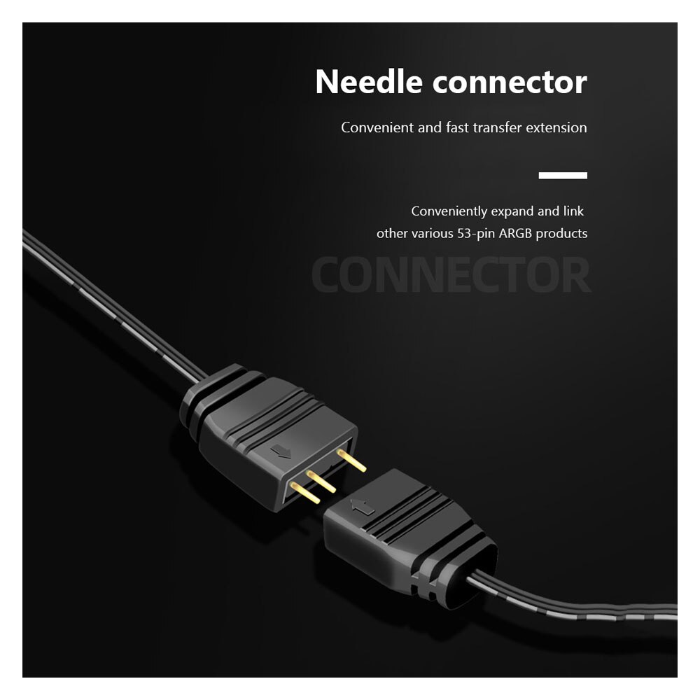 CoolMoon 5V 3Pin ARGB 2 Port Splitter Çoklayıcı Kablo - 5V 3Pin Uzatma Kablosu ( 1 Dişi to 2 Erkek )